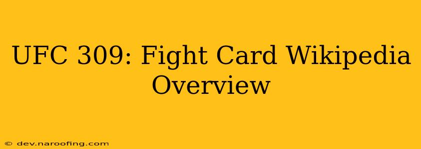 UFC 309: Fight Card Wikipedia Overview